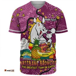 Brisbane Broncos Custom Baseball Shirt - Australian Big Things Baseball Shirt