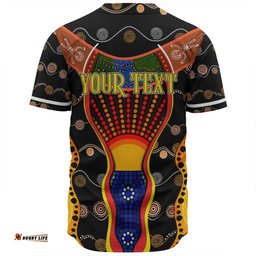 Australia Aboriginal Custom Baseball Shirt - Indigenous Dot With Boomerang Inspired Baseball Shirt