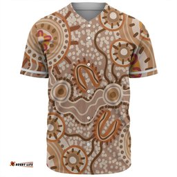 Australia Aboriginal Baseball Shirt - Aboriginal Dot Design Artwork Baseball Shirt