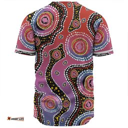 Australia Aboriginal Baseball Shirt - Aboriginal Background Featuring Dot Design Baseball Shirt
