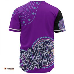 Australia Aboriginal Custom Baseball Shirt - Purple Rainbow Serpent Dreaming Inspired Baseball Shirt