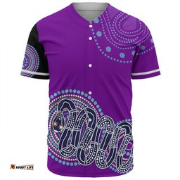 Australia Aboriginal Custom Baseball Shirt - Purple Rainbow Serpent Dreaming Inspired Baseball Shirt