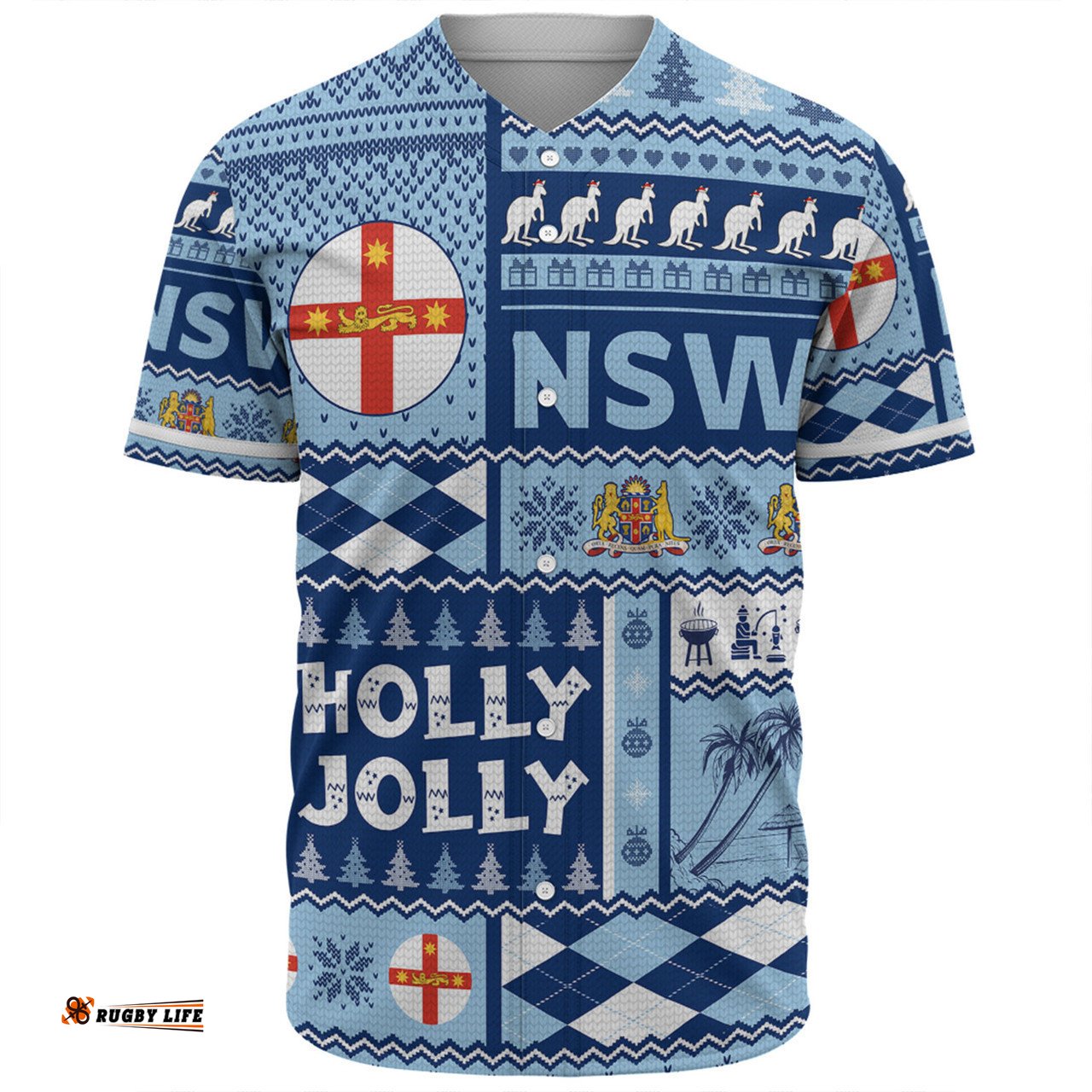 New South Wales Christmas Baseball Shirt - Holly Jolly Chrissie Baseball Shirt