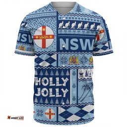 New South Wales Christmas Baseball Shirt - Holly Jolly Chrissie Baseball Shirt