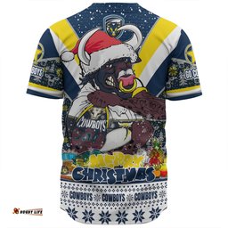North Queensland Cowboys Christmas Custom Baseball Shirt - North Queensland Cowboys Santa Aussie Big Things Baseball Shirt