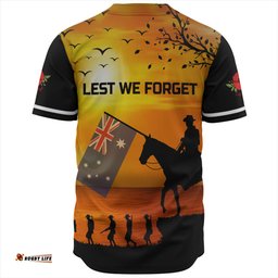 Australia Baseball Shirt Lest We Forget Anzac Horse Brigade
