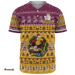Redcliffe Dolphins Christmas Custom Baseball Shirt - Chrissie Spirit Baseball Shirt