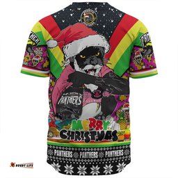 Penrith Panthers Christmas Custom Baseball Shirt - Penrith Panthers Santa Aussie Big Things Christmas Baseball Shirt
