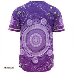 Australia Aboriginal Custom Baseball Shirt - Purple Dot Painting Art Washo Baseball Shirt