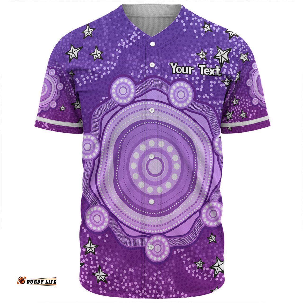 Australia Aboriginal Custom Baseball Shirt - Purple Dot Painting Art Washo Baseball Shirt