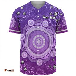 Australia Aboriginal Custom Baseball Shirt - Purple Dot Painting Art Washo Baseball Shirt
