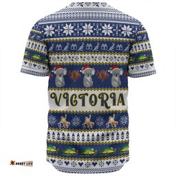 Victoria Big Things Christmas Custom Baseball Shirt - Giant Koala And Murray Cod Baseball Shirt