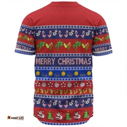 Australia Christmas Custom Baseball Shirt - Aussie Christmas Flamingo Summer Vibes Blue Baseball Shirt