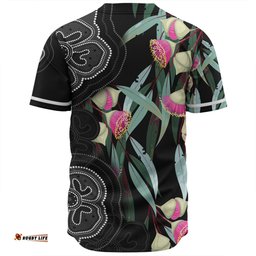 Australia Aboriginal Baseball Shirt - Seamless Pattern With Eucalyptus Flower Baseball Shirt