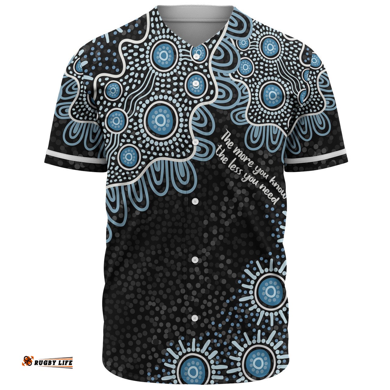 Australia Aboriginal Baseball Shirt - The More You Know The Less You Need Blue Baseball Shirt