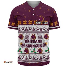 Brisbane Broncos Christmas Custom Baseball Shirt - Special Ugly Christmas Baseball Shirt