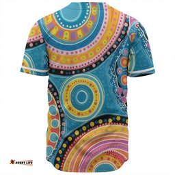 Australia Aboriginal Baseball Shirt - Dots Art And Colorful Pattern Baseball Shirt