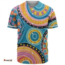 Australia Aboriginal Baseball Shirt - Dots Art And Colorful Pattern Baseball Shirt
