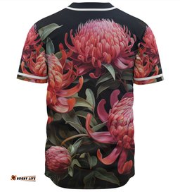 Australia Waratah Baseball Shirt - Red Waratah Flowers Fine Art Ver3 Baseball Shirt