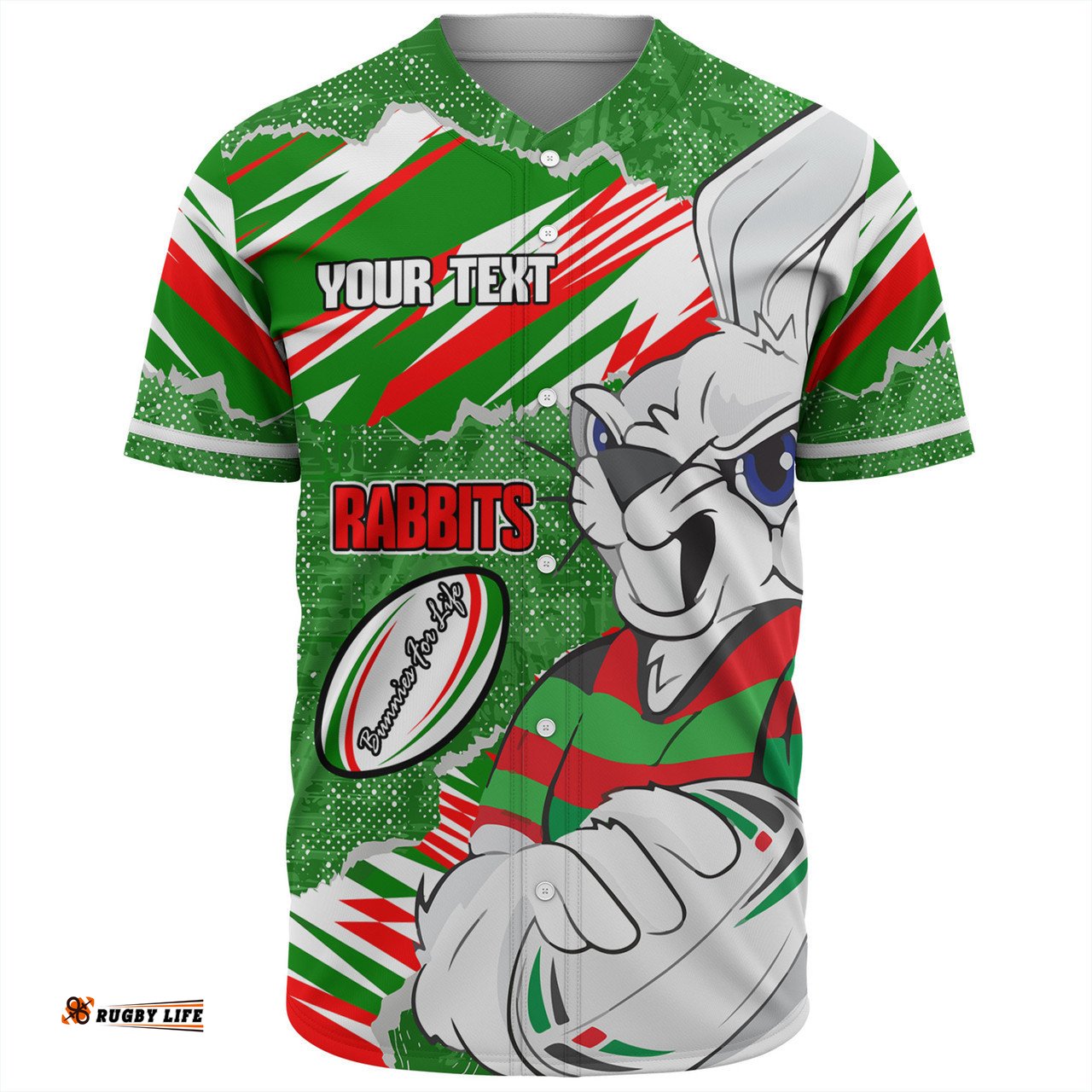 South Sydney Rabbitohs Baseball Shirt - Theme Song