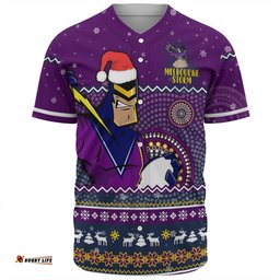 Melbourne Storm Christmas Custom Baseball Shirt - Ugly Xmas And Aboriginal Patterns For Die Hard Fan Baseball Shirt