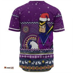 Melbourne Storm Christmas Custom Baseball Shirt - Ugly Xmas And Aboriginal Patterns For Die Hard Fan Baseball Shirt