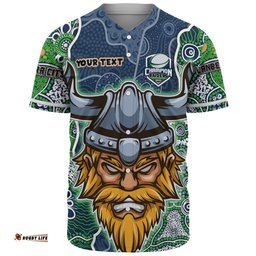 Canberra Raiders Grand Final Custom Baseball Shirt - Custom Raiders Contemporary Style Of Aboriginal Painting Baseball Shirt
