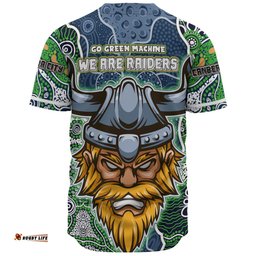 Canberra Raiders Grand Final Custom Baseball Shirt - Custom Raiders Contemporary Style Of Aboriginal Painting Baseball Shirt