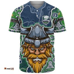Canberra Raiders Grand Final Custom Baseball Shirt - Custom Raiders Contemporary Style Of Aboriginal Painting Baseball Shirt