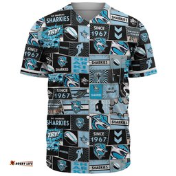 Cronulla-Sutherland Sharks Baseball Shirt - Team Of Us Die Hard Fan Supporters Comic Style