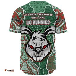 South Sydney Rabbitohs Grand Final Custom Baseball Shirt - Custom Rabbitohs With Contemporary Style Of Aboriginal Painting Baseball Shirt