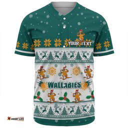 Australia Wallabies Christmas Custom Baseball Shirt - Special Ugly Christmas Baseball Shirt
