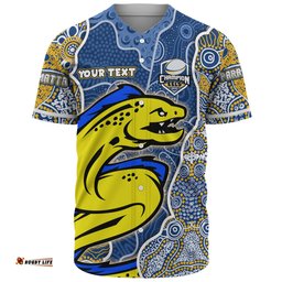 Parramatta Eels Grand Final Custom Baseball Shirt - Custom Parramatta Eels With Contemporary Style Of Aboriginal Painting Baseball Shirt