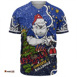 Canterbury-Bankstown Bulldogs Christmas Custom Baseball Shirt - Let's Get Lit Chrisse Pressie Baseball Shirt