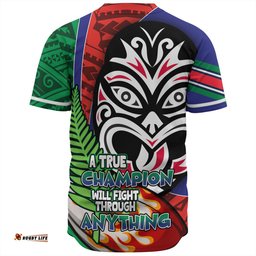 New Zealand Warriors Grand Final Baseball Shirt - A True Champion Will Fight Through Anything With Polynesian Patterns