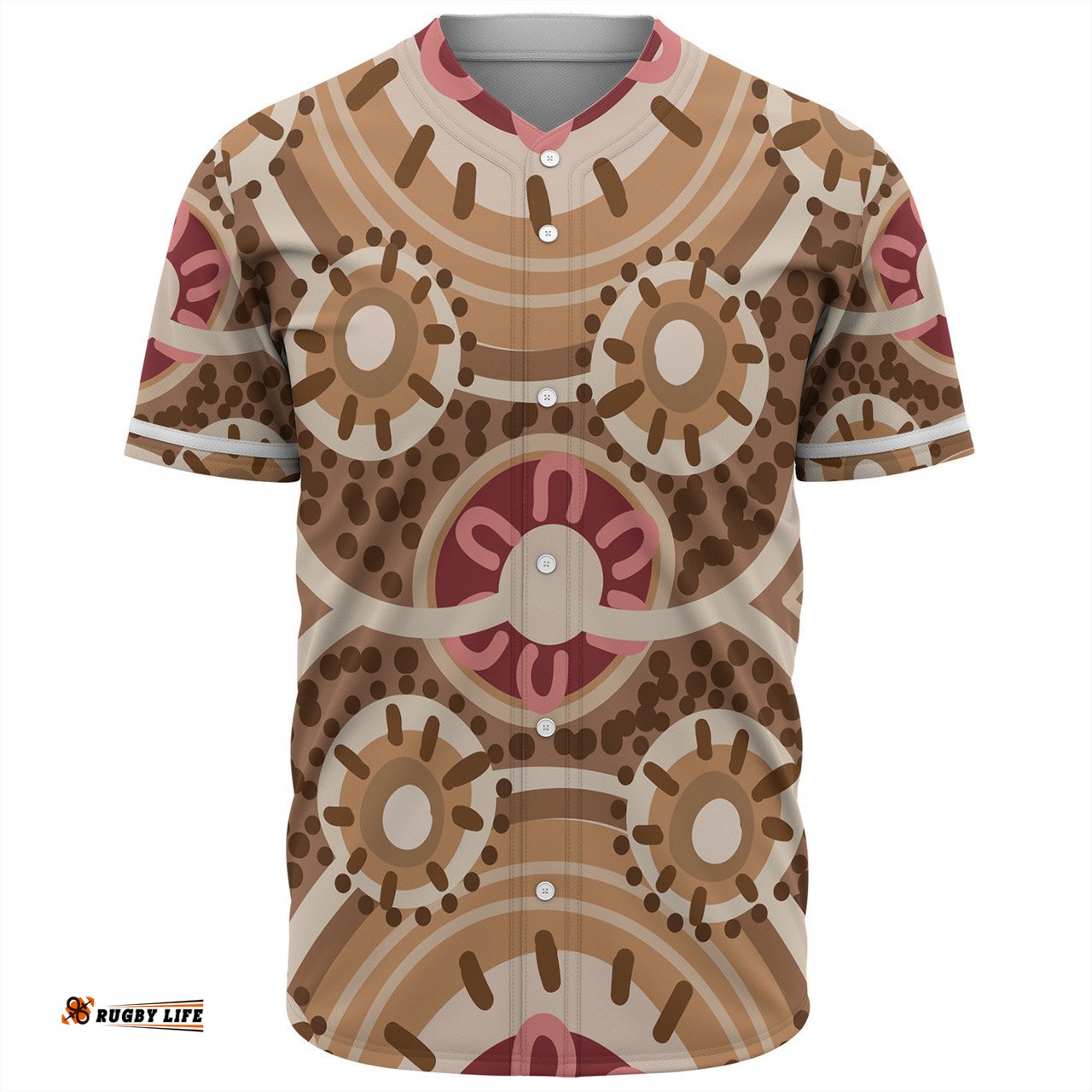 Australia Aboriginal Baseball Shirt - Aboriginal Dot Art Style Painting Inspired Baseball Shirt