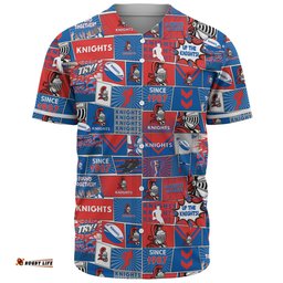 Newcastle Knights Sport Baseball Shirt - Team Of Us Die Hard Fan Supporters Comic Style