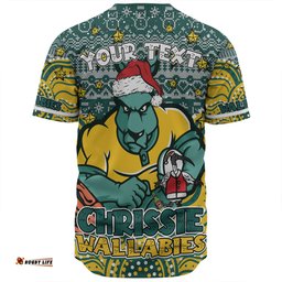Australia Wallabies Christmas Custom Baseball Shirt - Christmas Knit Patterns Vintage Jersey Ugly Baseball Shirt
