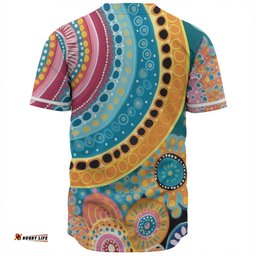 Australia Aboriginal Baseball Shirt - Colorful Pattern And Dots Art Baseball Shirt