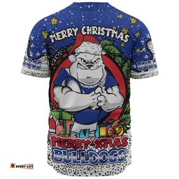 Canterbury-Bankstown Bulldogs Christmas Custom Baseball Shirt - Merry Christmas Our Beloved Team With Aboriginal Dot Art Pattern Baseball Shirt