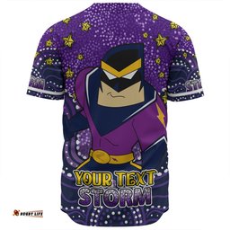 Melbourne Storm Custom Baseball Shirt - Custom With Aboriginal Inspired Style Of Dot Painting Patterns  Baseball Shirt