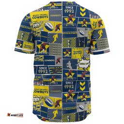 North Queensland Cowboys Baseball Shirt - Team Of Us Die Hard Fan Supporters Comic Style
