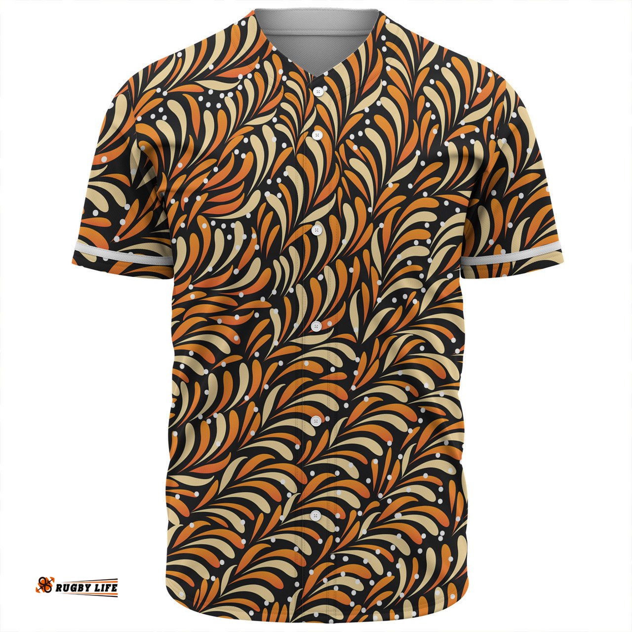 Australia Aboriginal Baseball Shirt - Seamless Bush Leaves Baseball Shirt