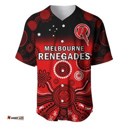 Custom Text And Number Renegades Cricket Baseball Jersey Shirt Melbourne Gradient Aboriginal Art