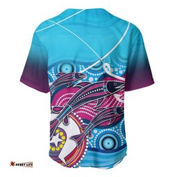 Australia Fishing Baseball Jersey Shirt Fishaholic With The Dhari Symbol And Aboriginal Pattern