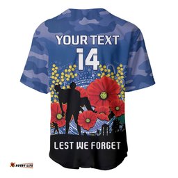 Custom Bulldogs Football ANZAC Baseball Jersey Shirt Gallipoli Camouflage With Poppies