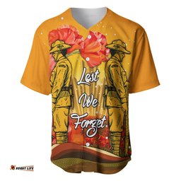 Custom Personalised Aboriginal Anzac Day Baseball Jersey Shirt Soldier Poppy Vibe