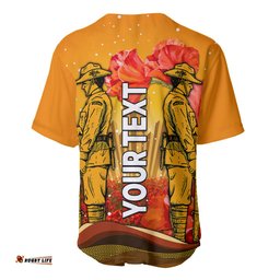 Custom Personalised Aboriginal Anzac Day Baseball Jersey Shirt Soldier Poppy Vibe