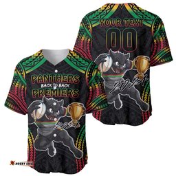 Custom Panthers Champion Grand Final 2024 Baseball Jersey Shirt With Polynesian Style