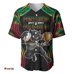 Custom Panthers Champion Grand Final 2024 Baseball Jersey Shirt With Polynesian Style